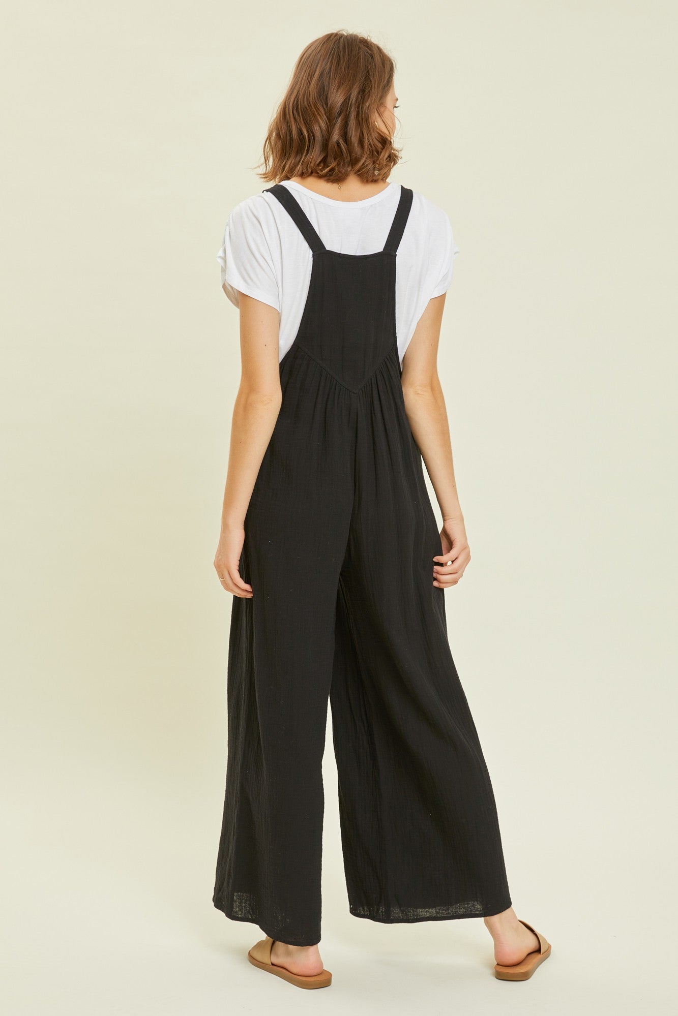 Wide Leg Overall Jumpsuit