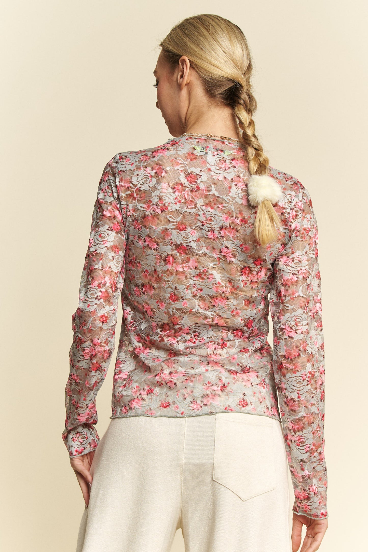 Floral Mesh Layering Top
