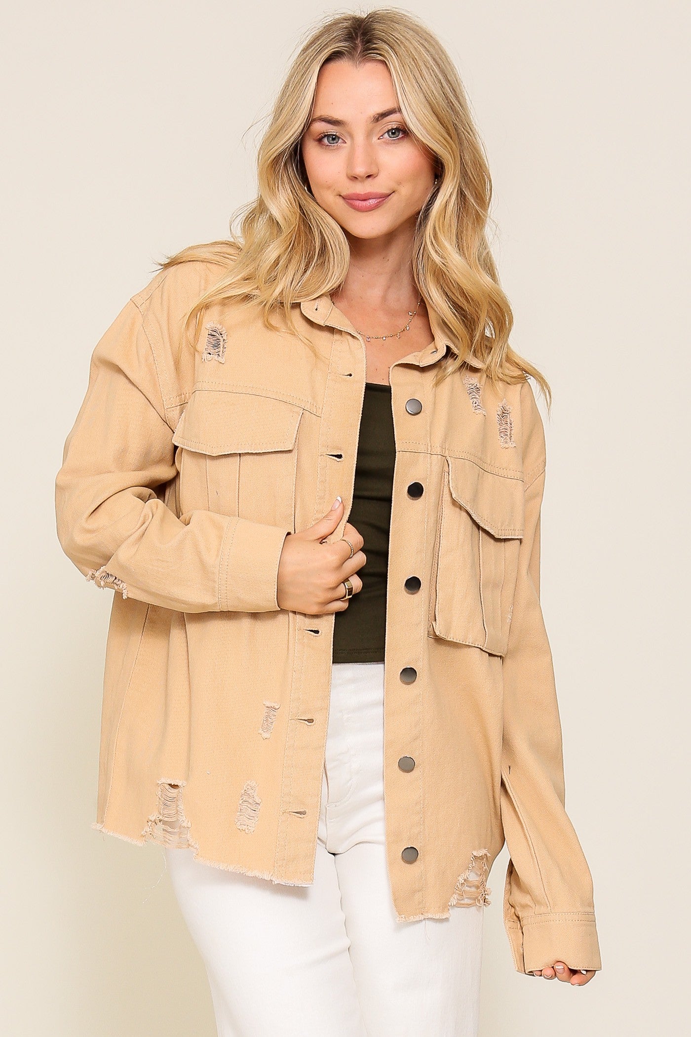 Cool It Tiger Denim Shacket