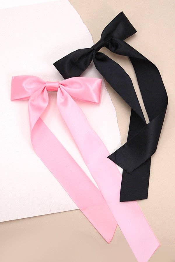 SILKY SATIN BOW LACE HAIR CLIPS