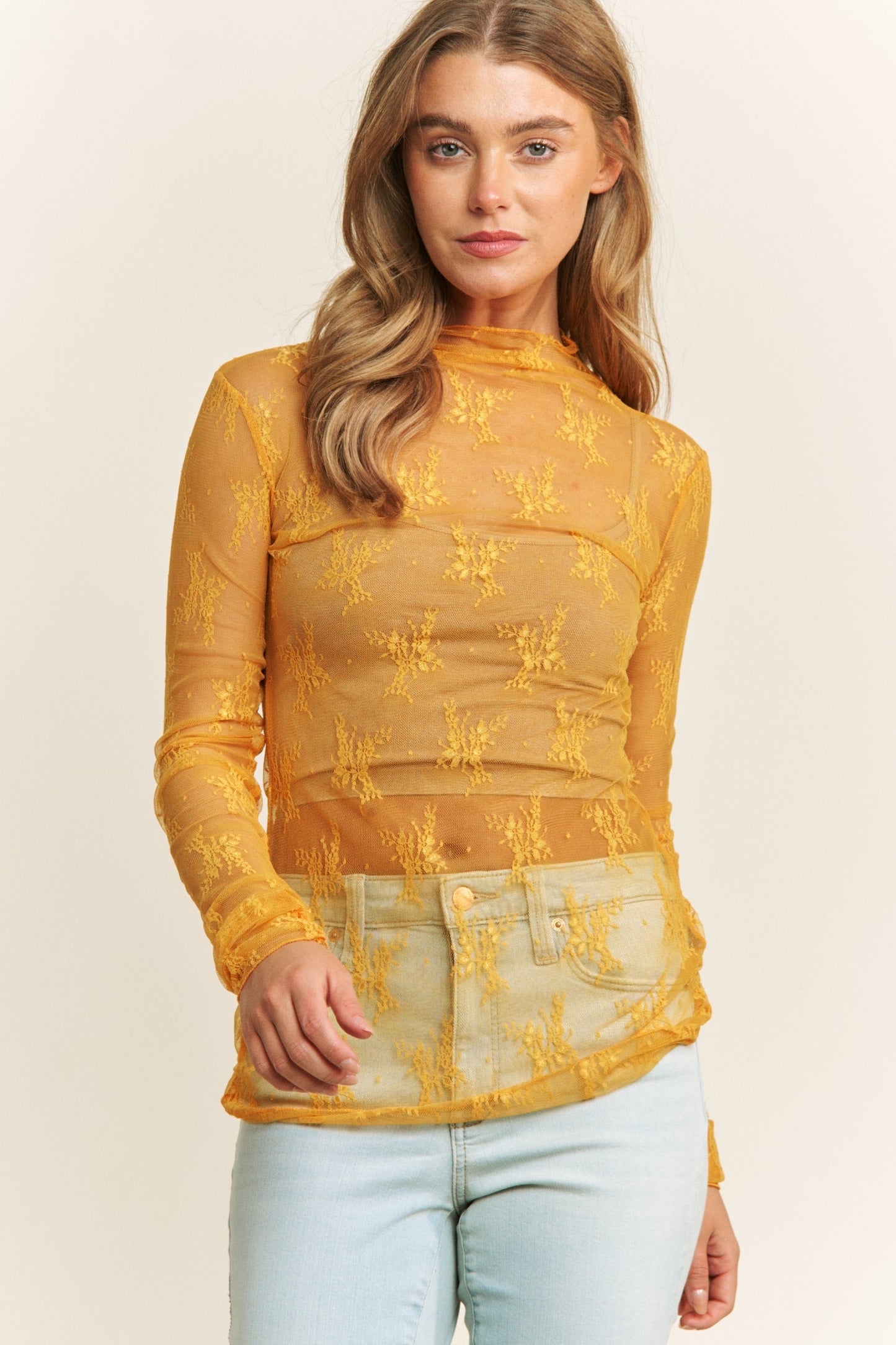 Plus Size Lace Layering Top
