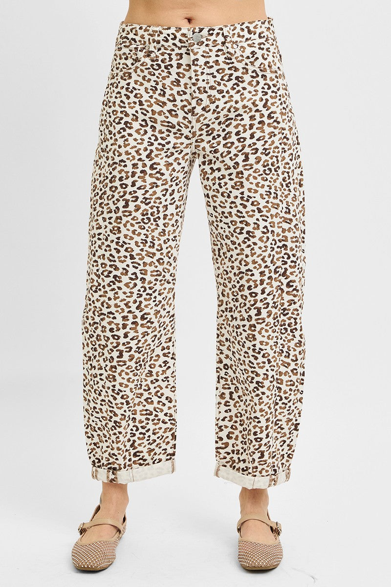 Leopard Barrel Jeans
