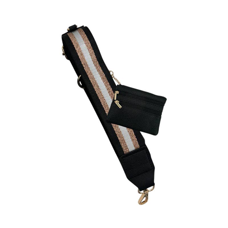 Cell Phone Crossbody Metallic Black Gold