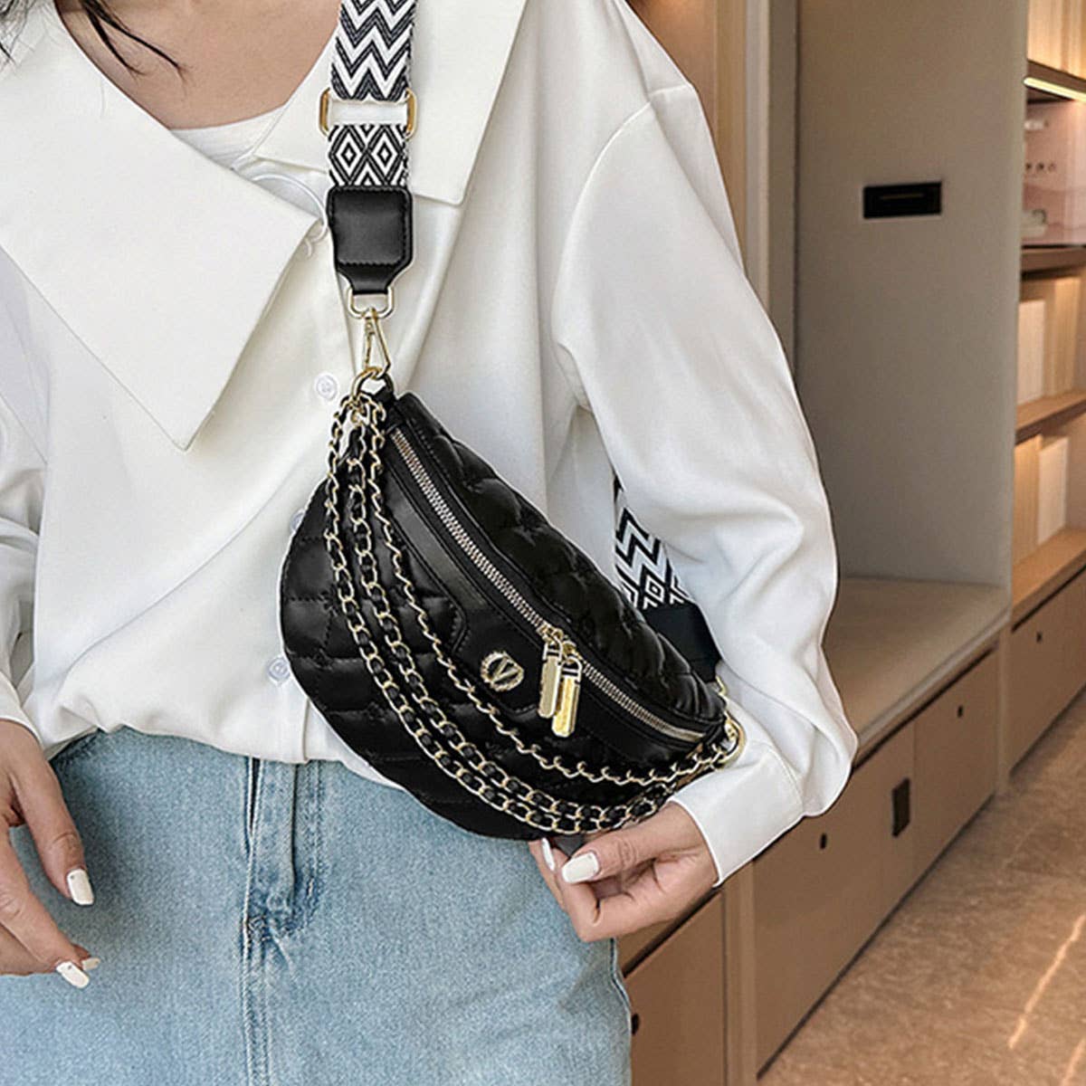 Triple Chain Belt Bag
