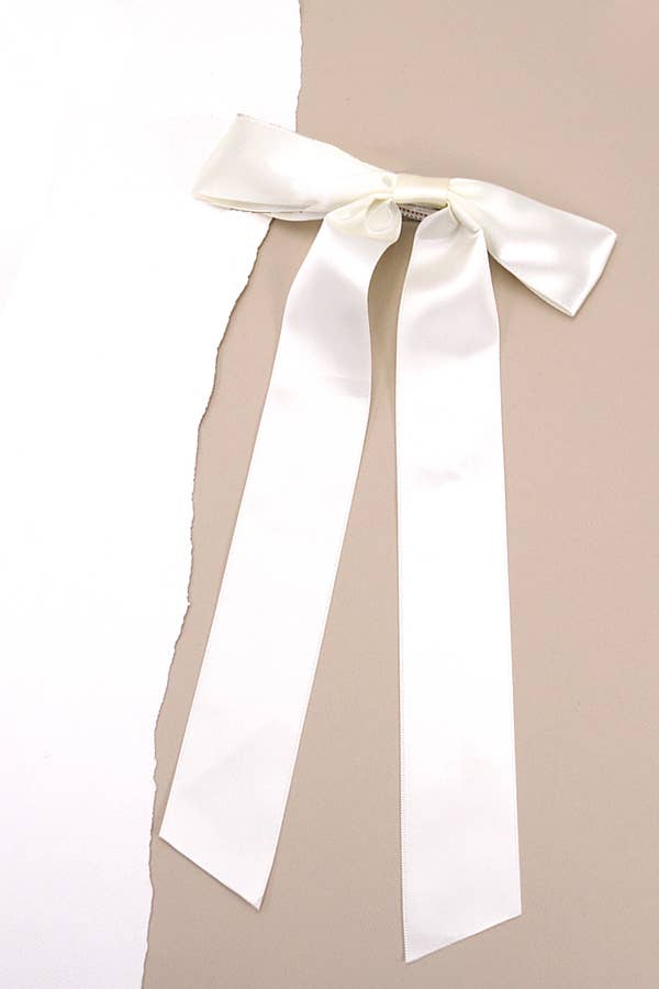 SILKY SATIN BOW LACE HAIR CLIPS