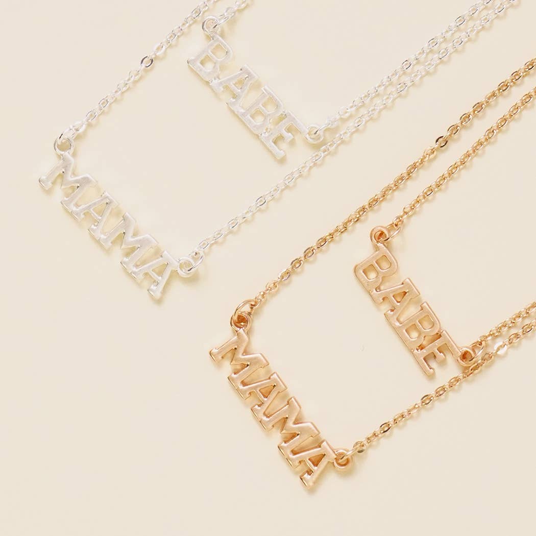 2PCS - BABE and MAMA Letter Necklace Set