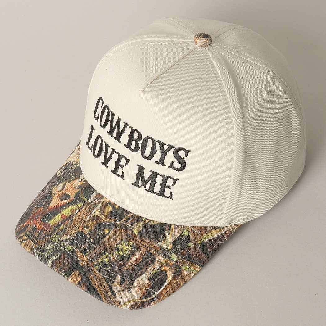 Cowboys Love Me Embroidery Camo Two-Tone Cap