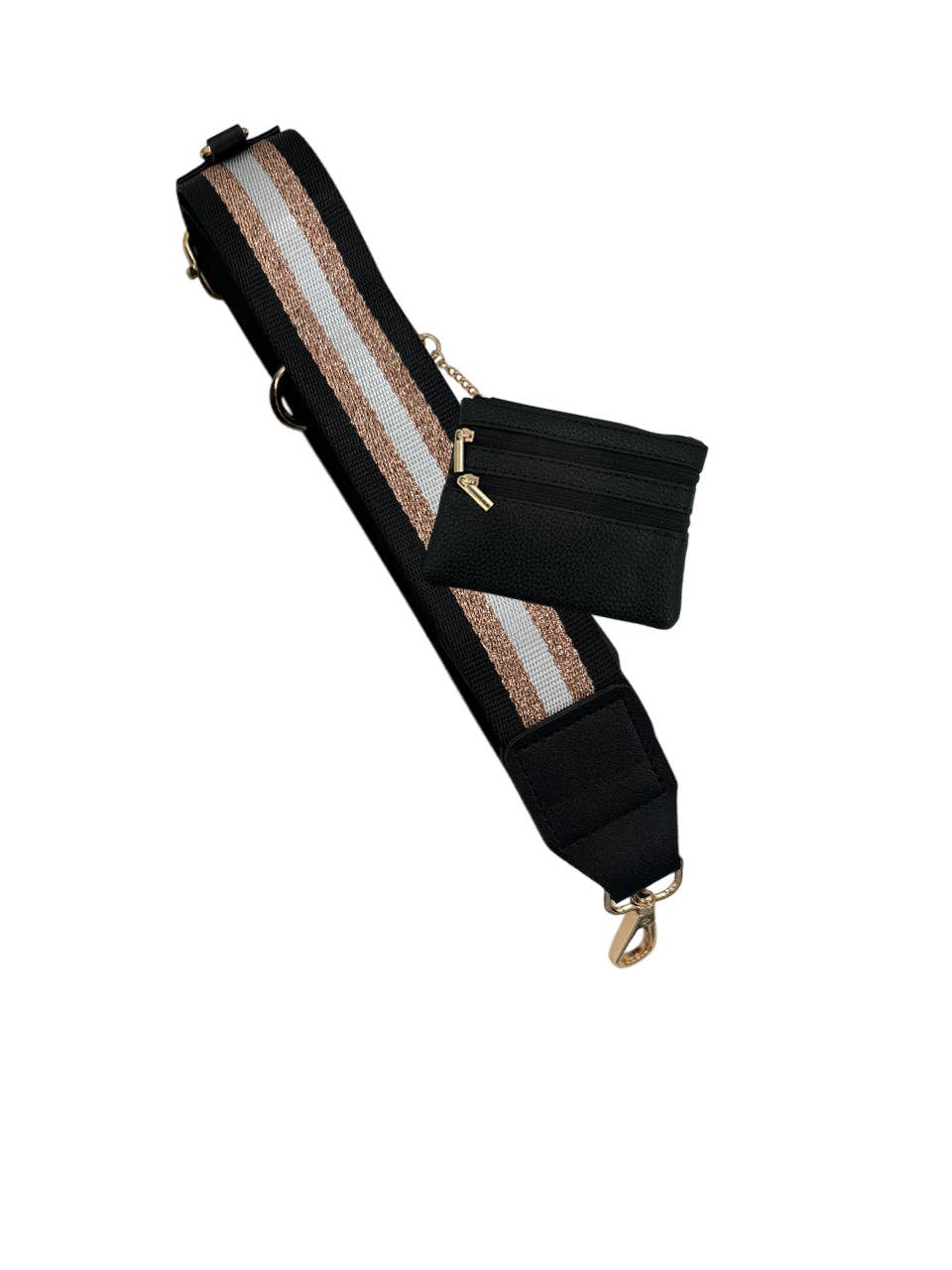 Cell Phone Crossbody Metallic Black Gold