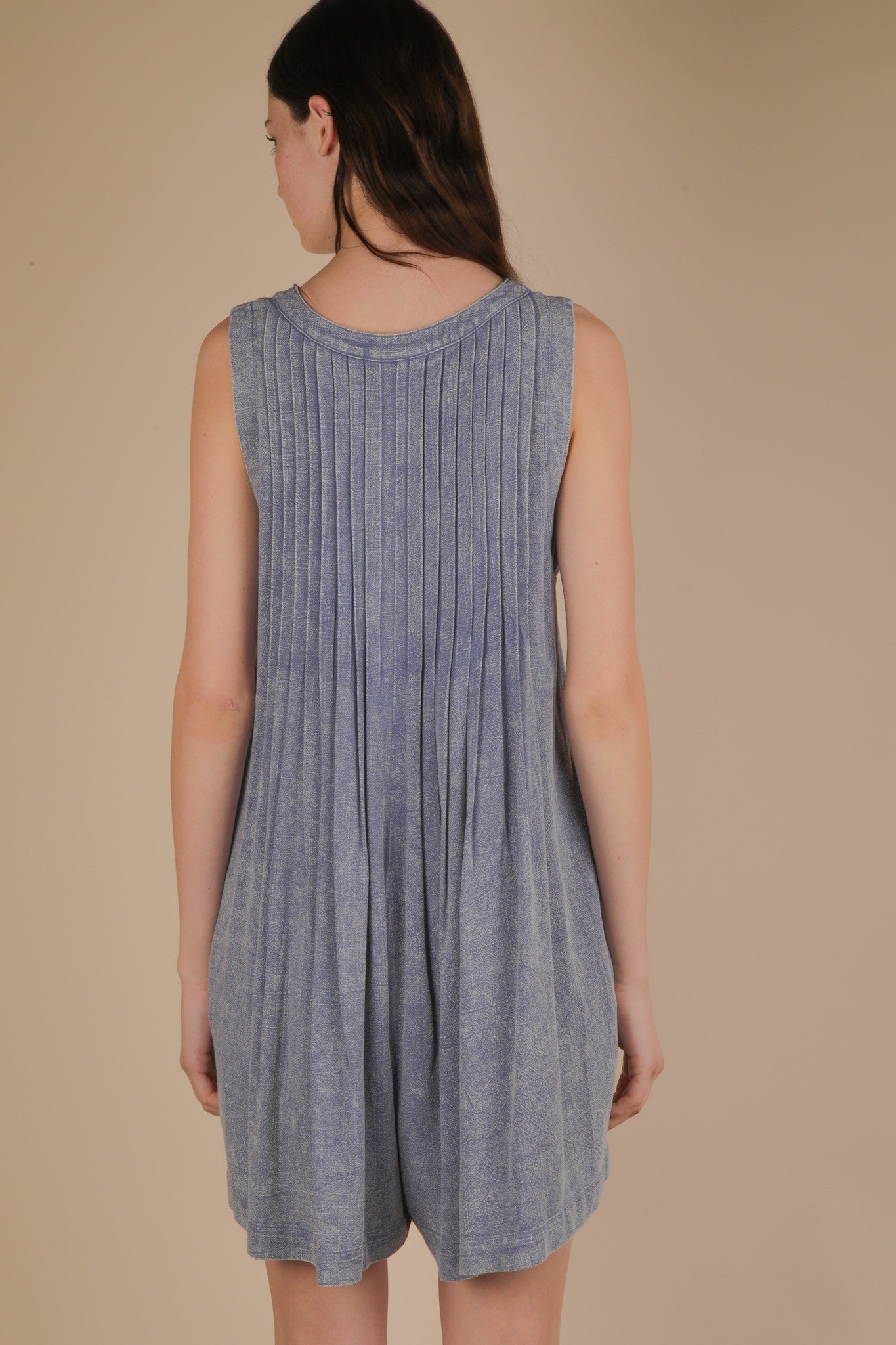 Mineral Washed Pleated Romper
