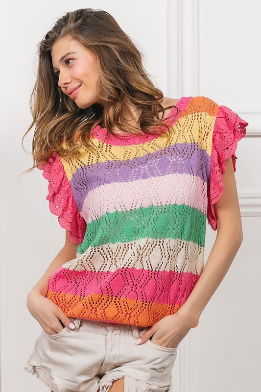 Pointelle Knit Top