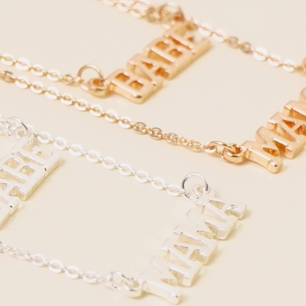 2PCS - BABE and MAMA Letter Necklace Set