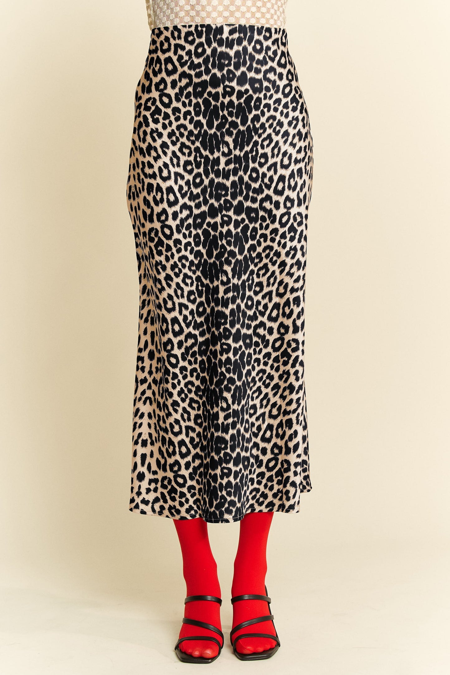 Leopard Satin Skirt