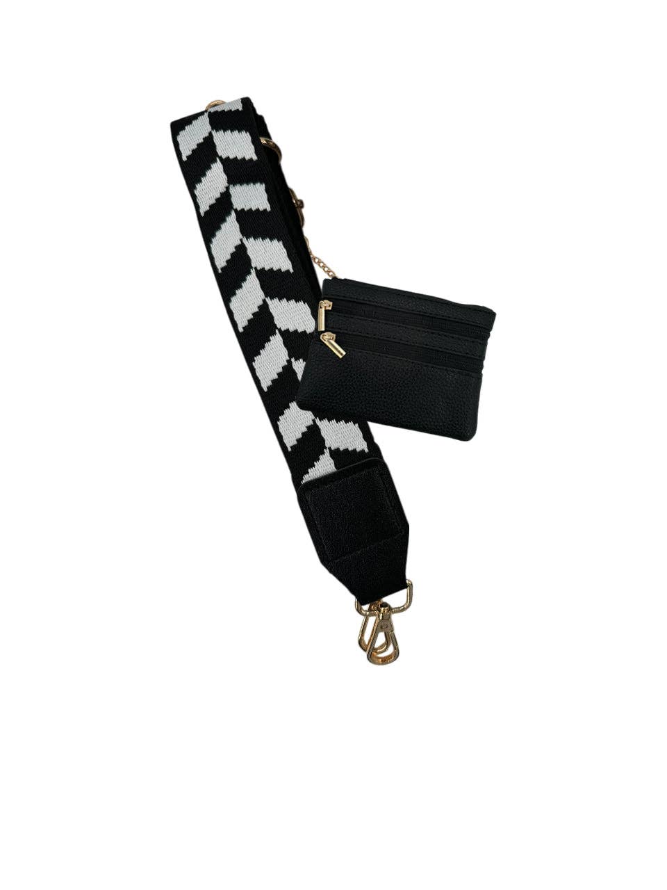 Cell Phone Crossbody Black White