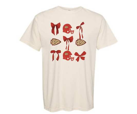 KC Leopard Bow Comfort Colors Tee