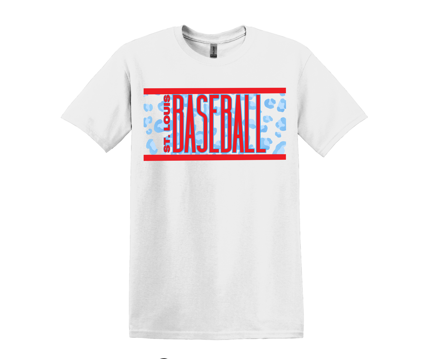 STL Baseball Blue Leopard Print Tee