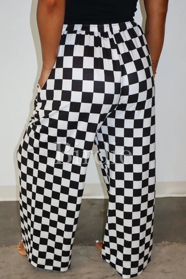 Black and White Checkered Pants
