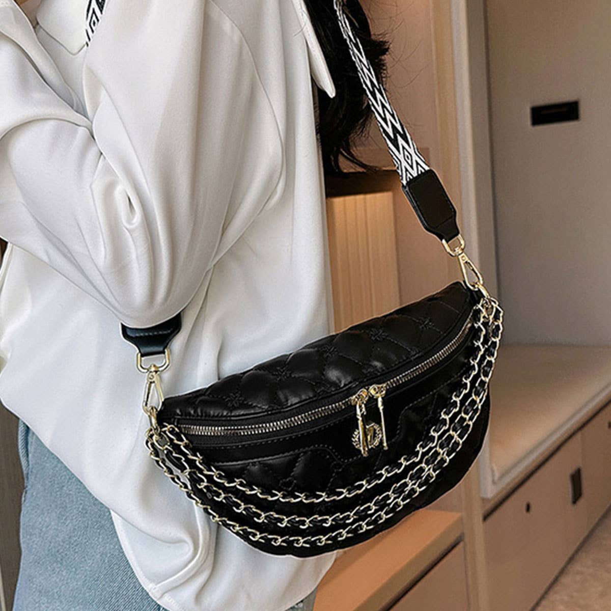 Triple Chain Belt Bag