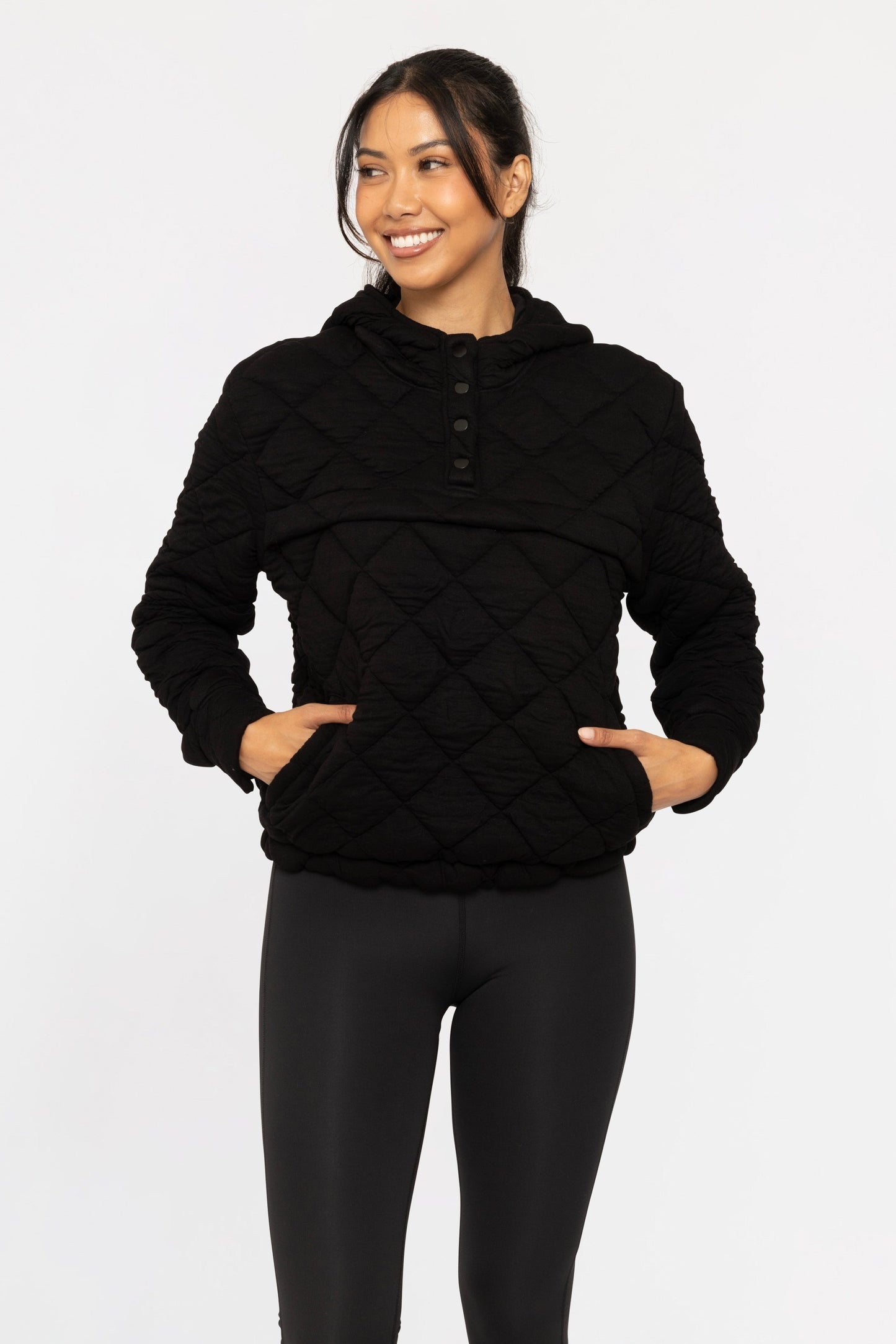Quilted Fleece Hoodie