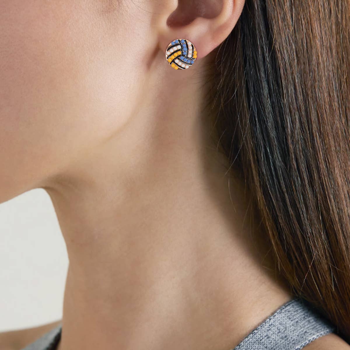 Volleyball Stud Earrings Set