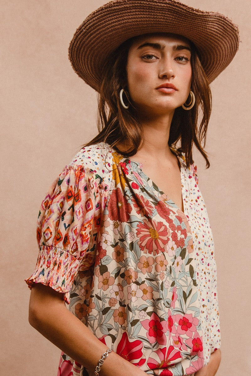 Mixed Floral Top