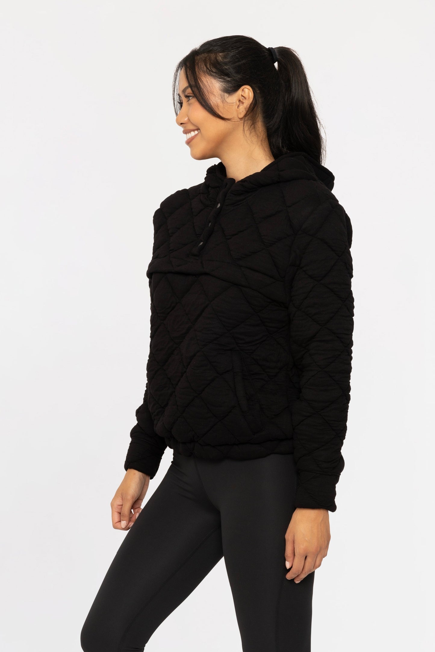 Quilted Fleece Hoodie