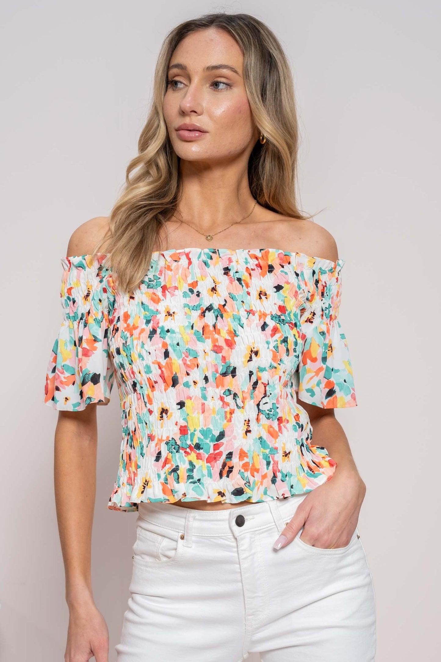 Floral Smocked Top