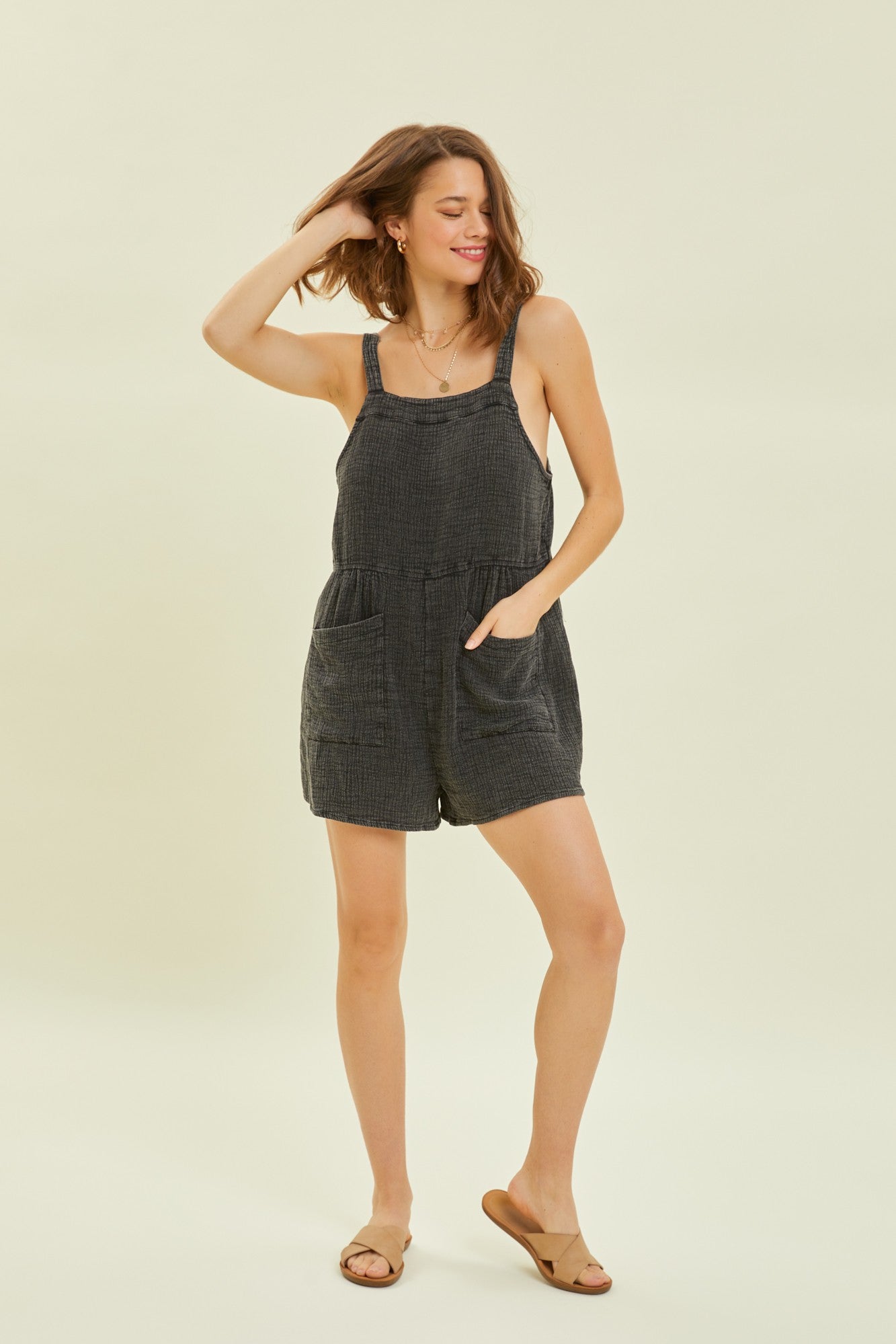 Gauze Overall Romper