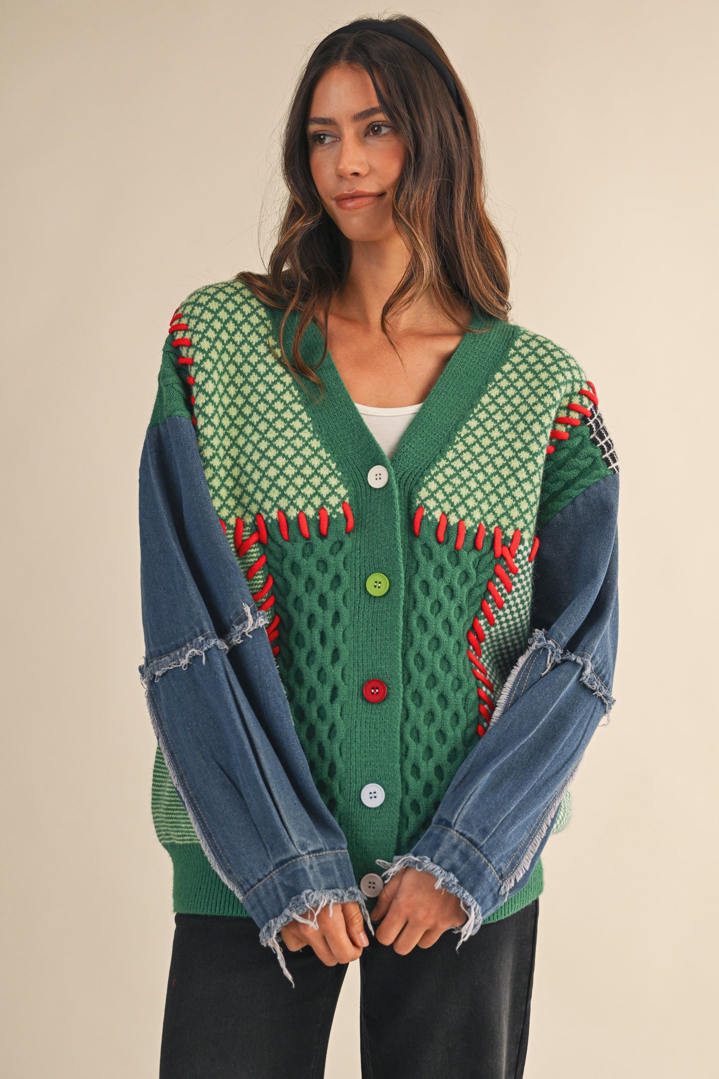 Merry Mixed Media Cardigan