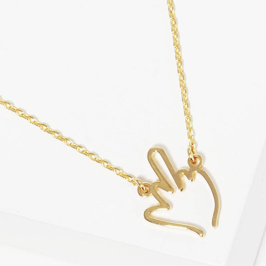 Middle Finger Up Necklace Gold-Dipped