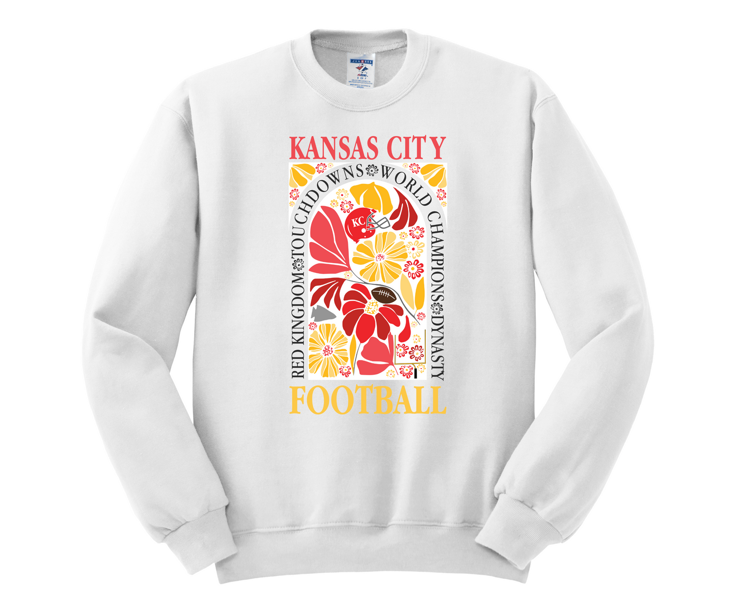 Floral KC Football Crewneck