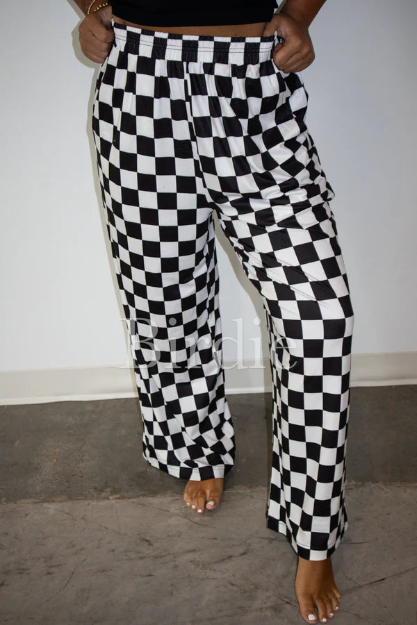 Black and White Checkered Pants