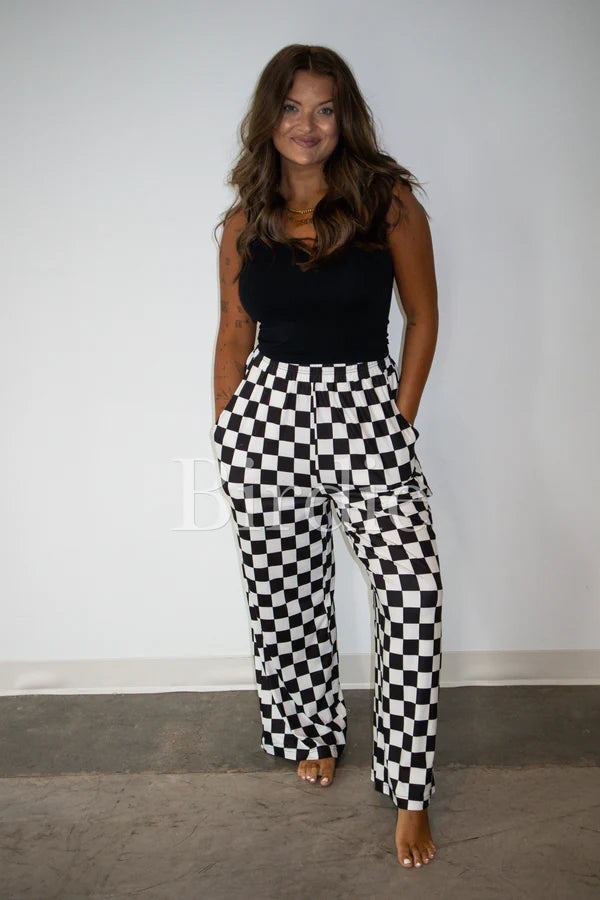 Black and White Checkered Pants