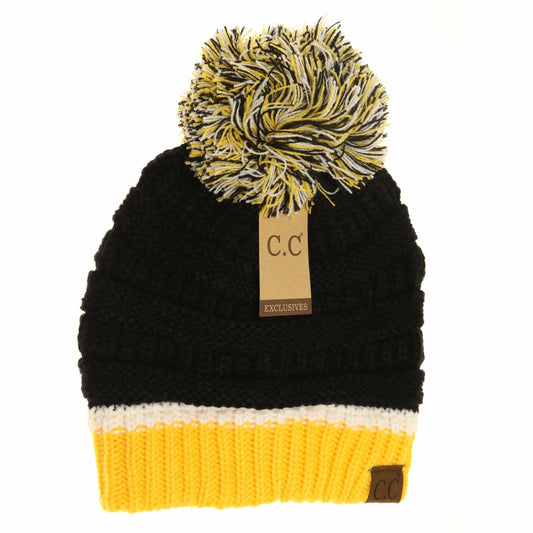 Black & Yellow CC Beanie