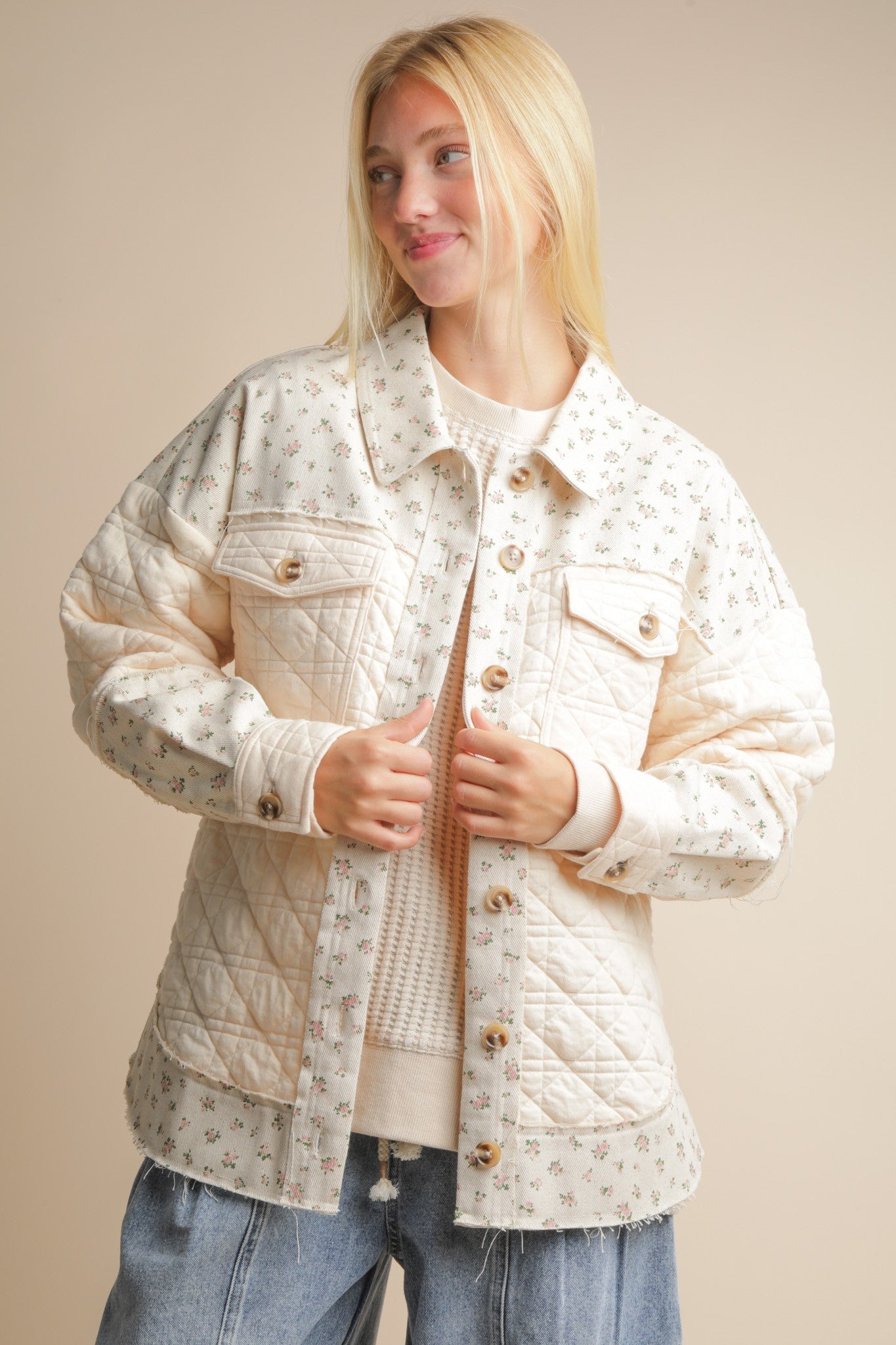 Floral Quilted Shacket