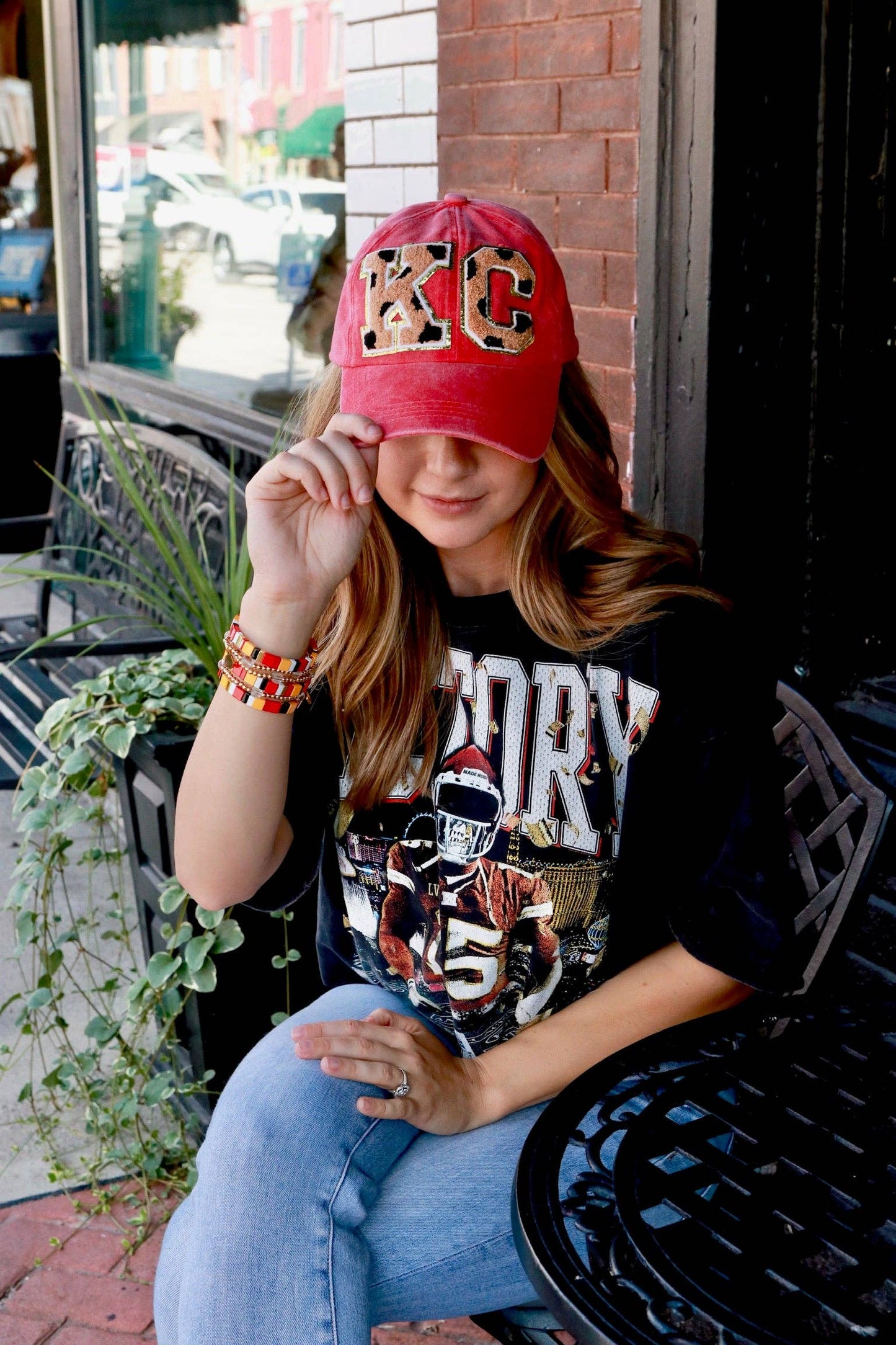 KC Baseball Cap - Red Leopard