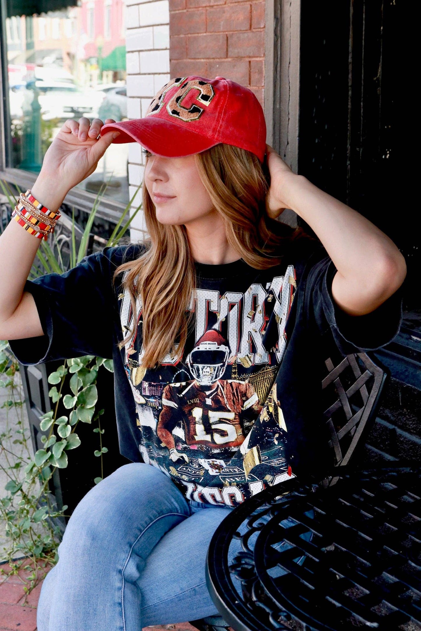KC Baseball Cap - Red Leopard