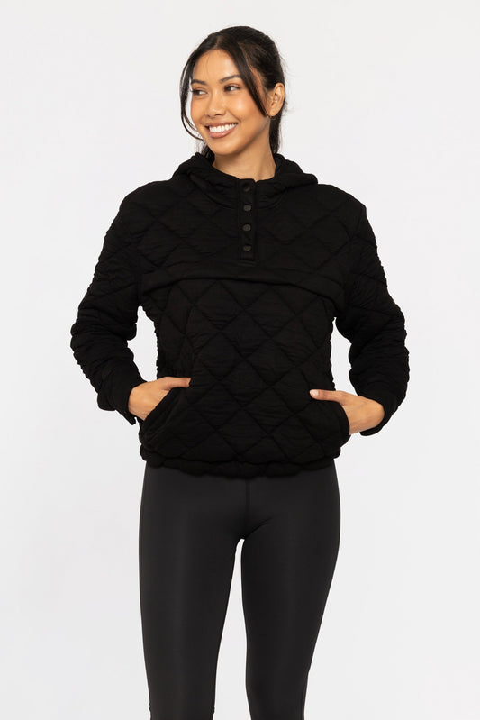 Quilted Fleece Hoodie