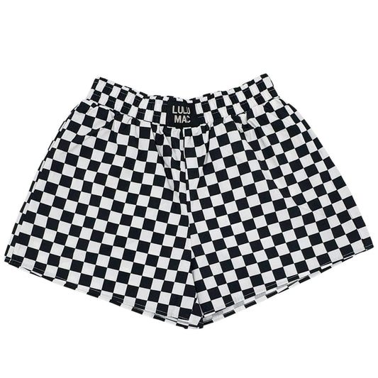 BLACK WHITE CHECKERED BOXER SHORT